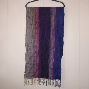 Women's Purple Striped Scarf